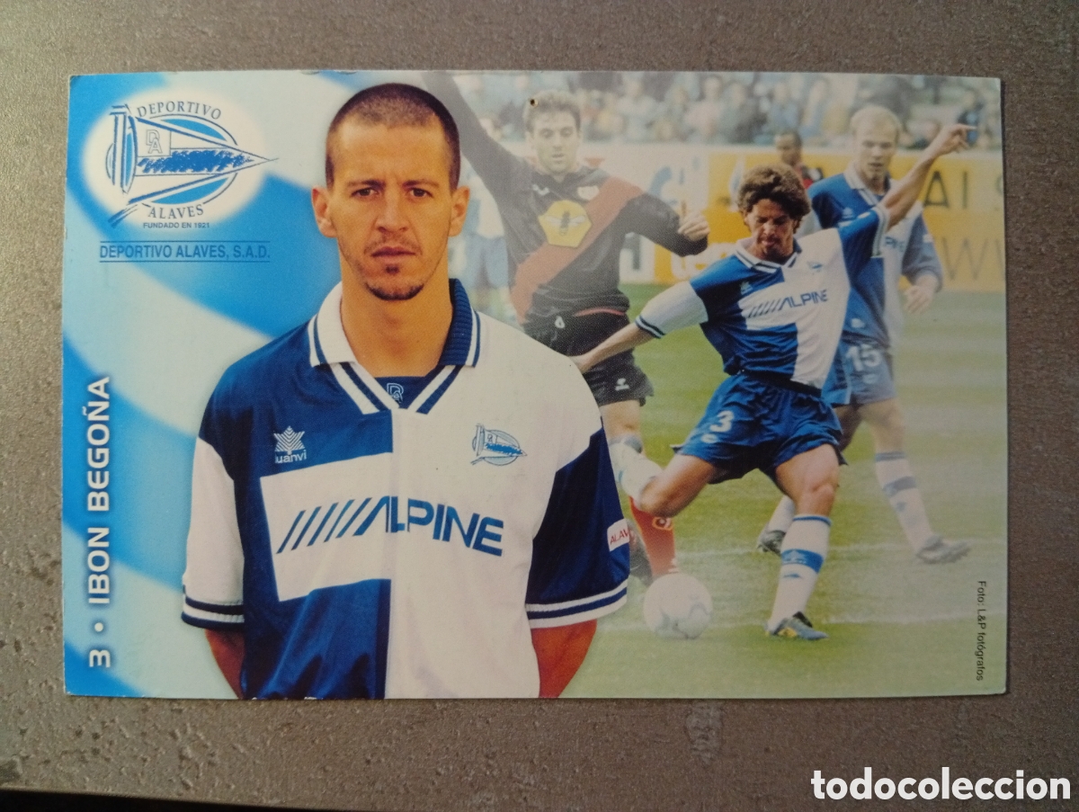 Coleccionismo deportivo: F&Uacute;TBOL POSTAL IBON BEGO&Ntilde;A DEPORTIVO ALAV&Eacute;S TEMPORADA 2001 2002