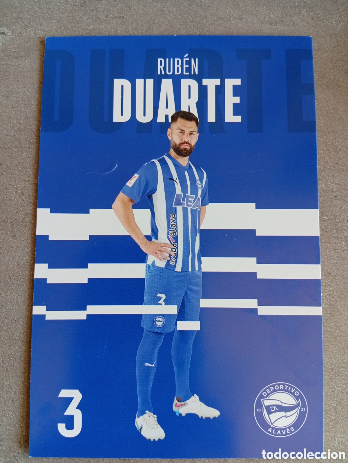 Coleccionismo deportivo: POSTAL RUB&Eacute;N DUARTE DEPORTIVO ALAV&Eacute;S TEMPORADA 2023 2024