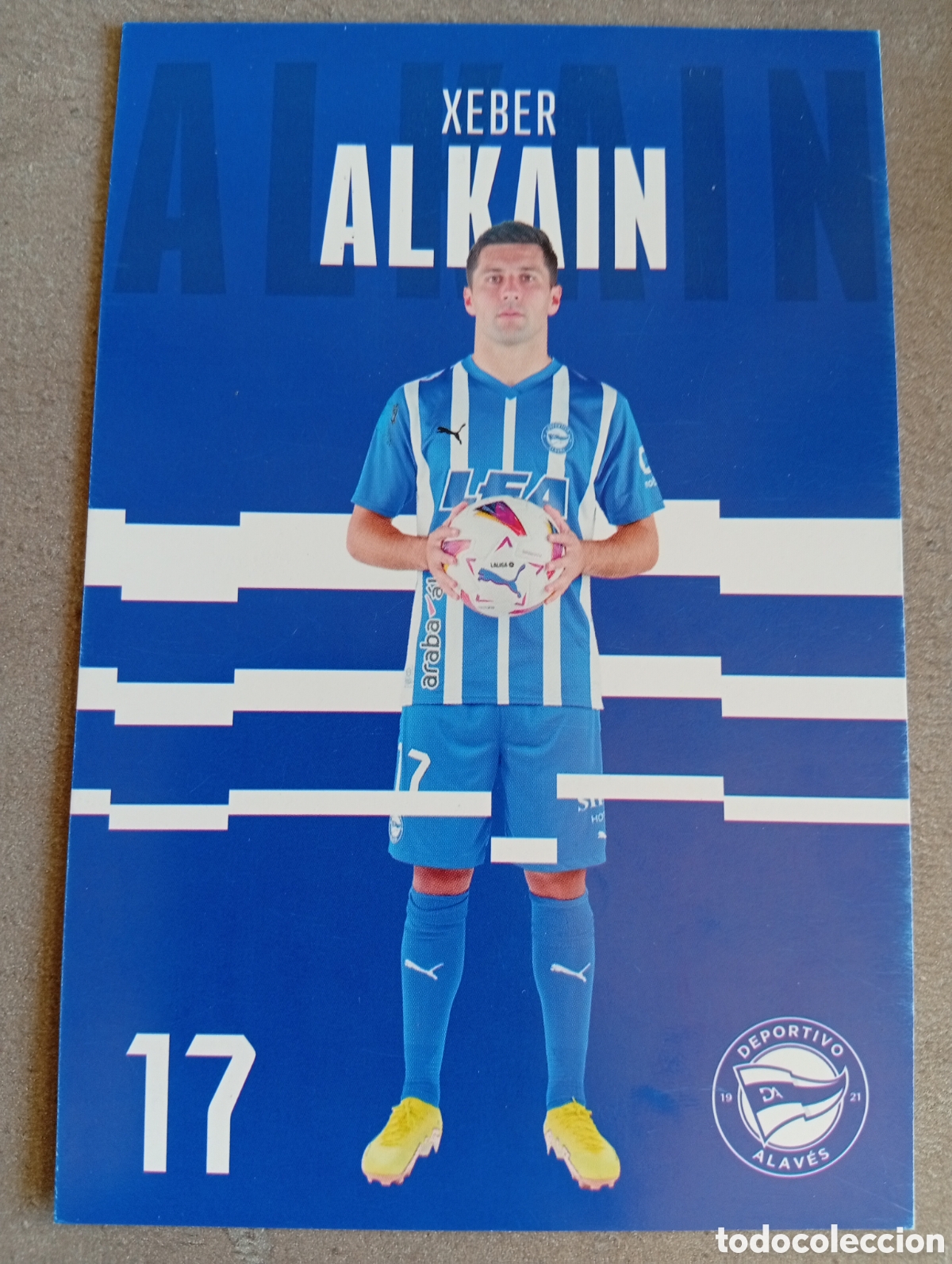 Coleccionismo deportivo: POSTAL XEBER ALKAIN DEPORTIVO ALAV&Eacute;S TEMPORADA 2023 2024