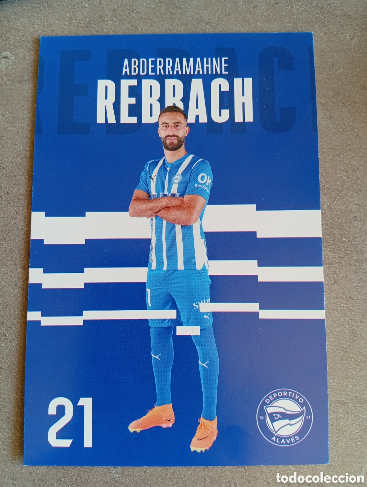 Coleccionismo deportivo: POSTAL ABDE REBBACH DEPORTIVO ALAV&Eacute;S TEMPORADA 2023 2024