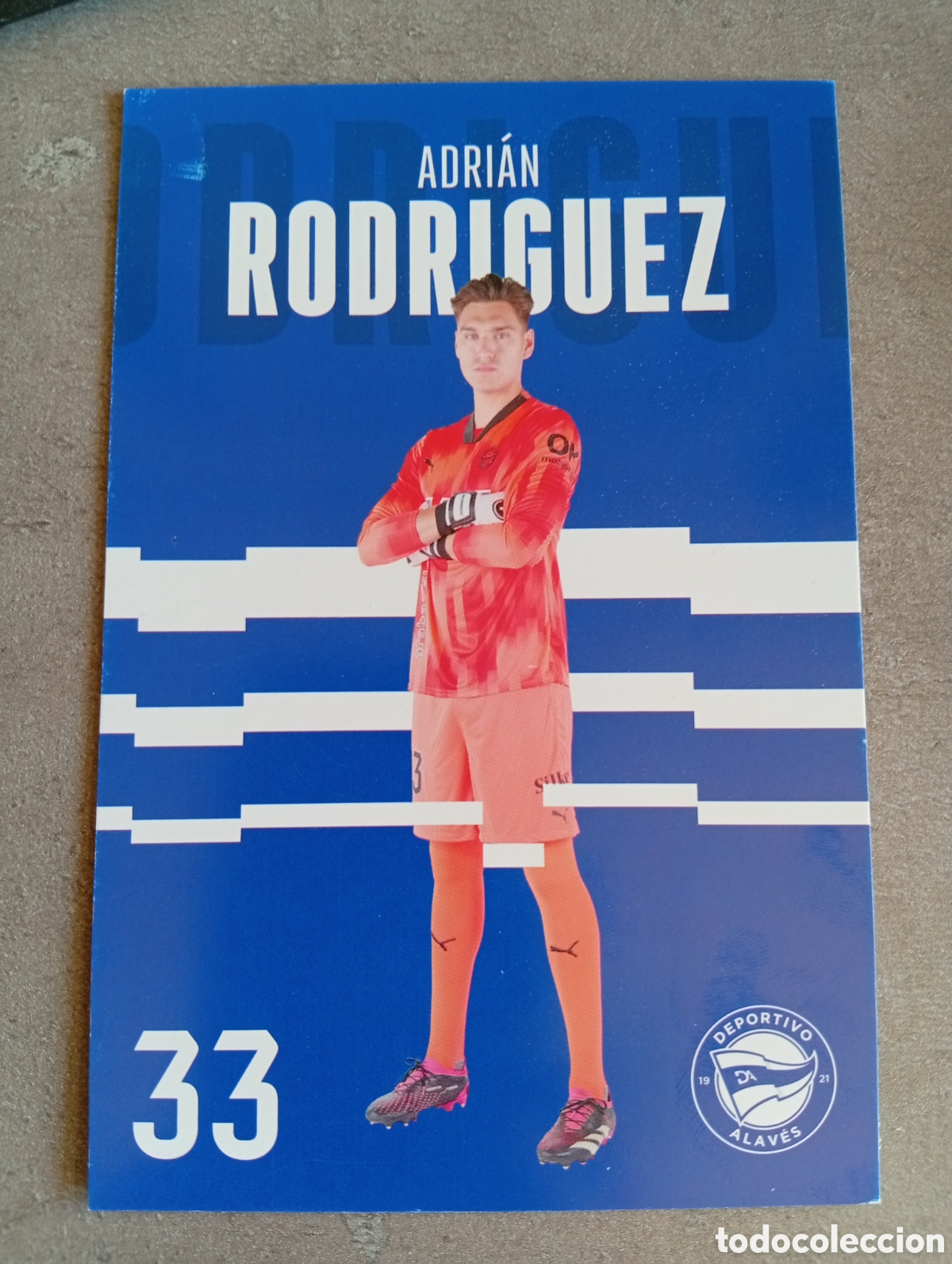 Coleccionismo deportivo: POSTAL ADRI&Aacute;N RODR&Iacute;GUEZ DEPORTIVO ALAV&Eacute;S TEMPORADA 2023 2024