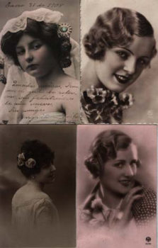 Postais: 4 postales antiguas de mujeres