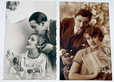Postcards: DOS POSTALES ROMANTICAS DE ENAMORADOS A&Ntilde;OS 20