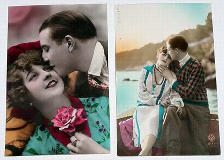 Postcards: DOS POSTALES ROMANTICAS DE ENAMORADOS A&Ntilde;OS 20