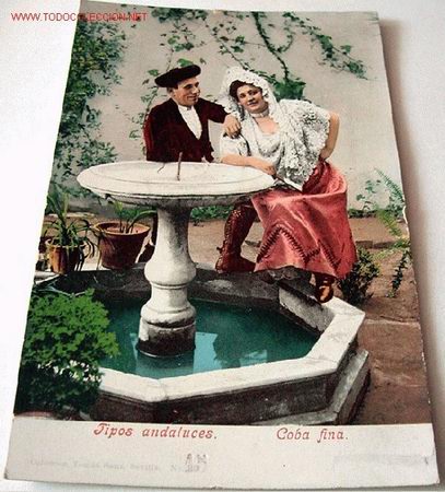Postales: ANTIGUA POSTAL DE TIPOS ANDALUCES - COBA FINA -