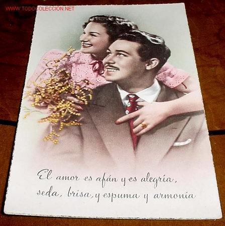 Postales: ANTIGUA POSTAL DE ENAMORADOS - MUY TIPICAS EN LOS 40 Y EN LOS 50