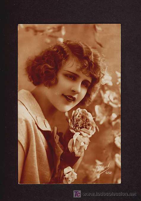 Cartoline: Postal ROMANTICA: Mujer (Bleuet 652)