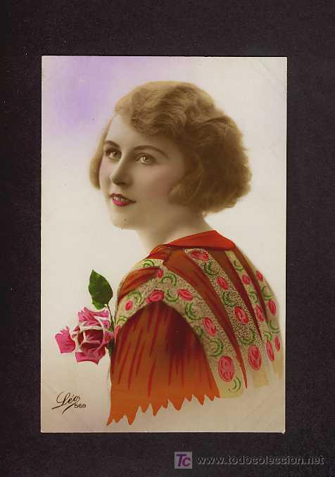 Postkarten: Postal ROMANTICA: Mujer (Ed.Leo 569)