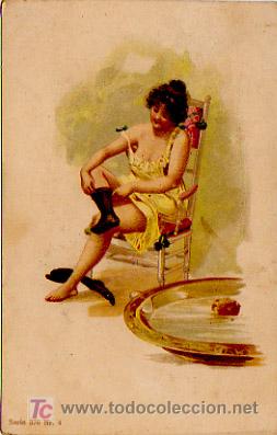 Postales: MUJER. BA&Ntilde;ANDOSE. - Foto 1