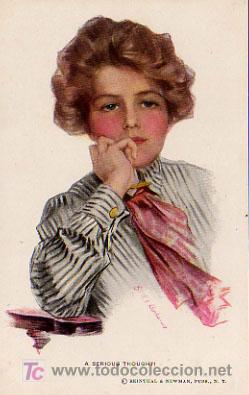 Postales: MUJER. A SERIOUS THOUGHT. - Foto 1
