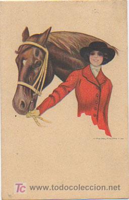 Postales: POSTAL ILUSTRADA POR NANNI. MUJER Y CABALLO. HIPICA.