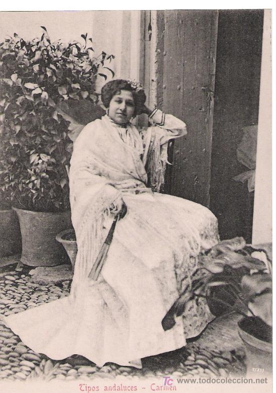Postales: Tipos andaluces. Carmen. Stengel & Co. 1904 - Foto 1