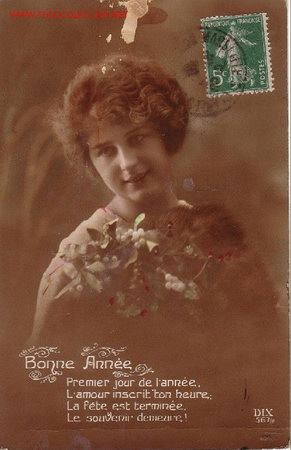 Postales: MUJER Y FLORES - Foto 1