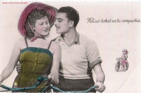 Postales: Postal  Cupido y pareja - Foto 1