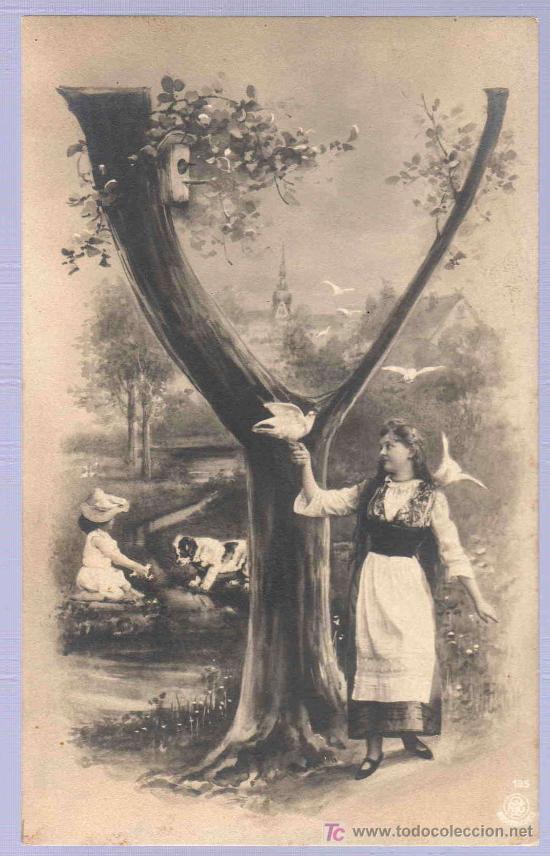 Cartoline: TARJETA POSTAL ANTIGUA ROMANTICA. REVERSO NO DIVIDIDO