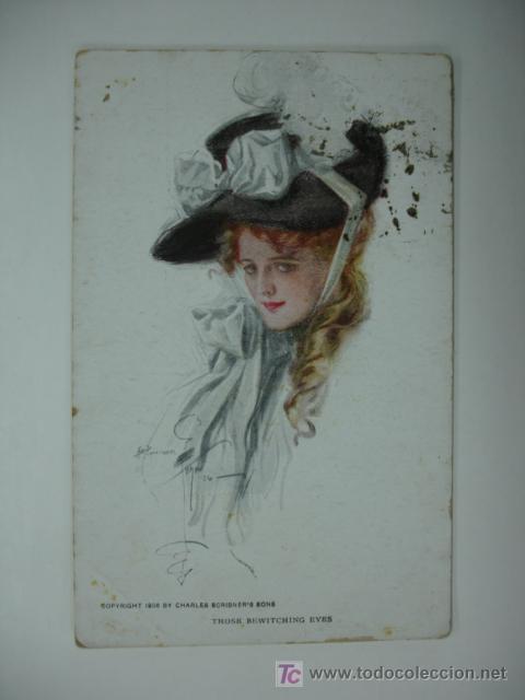Postales: POSTAL ILUSTRADA. MUJER. THOSE BEWITCHING EYES. - Foto 1