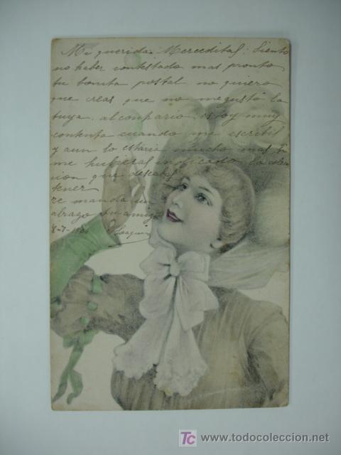 Postales: POSTAL ILUSTRADA. MUJER. AWS. - Foto 1
