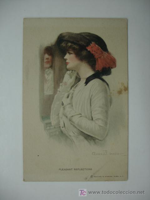Postales: POSTAL ILUSTRADA. MUJER. 'CLARENCE UNDERWOOD'. PLEASANT REFLECTIONS.