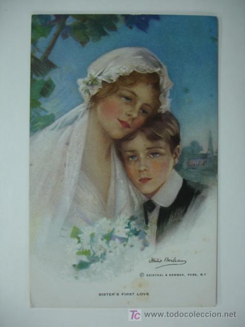 Postales: POSTAL ILUSTRADA. MUJER. PHILIP BOILEAU. SISTER'S FIRST LOVE.