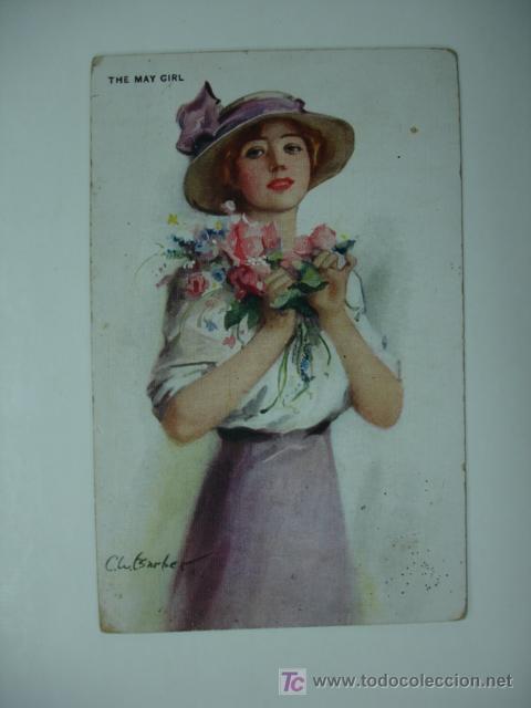 Postkarten: POSTAL ILUSTRADA. MUJER. C W BARBER. THE MAY GIRL.