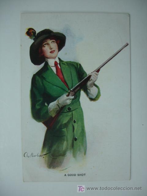 Postais: POSTAL ILUSTRADA. MUJER.  C W BARBER.