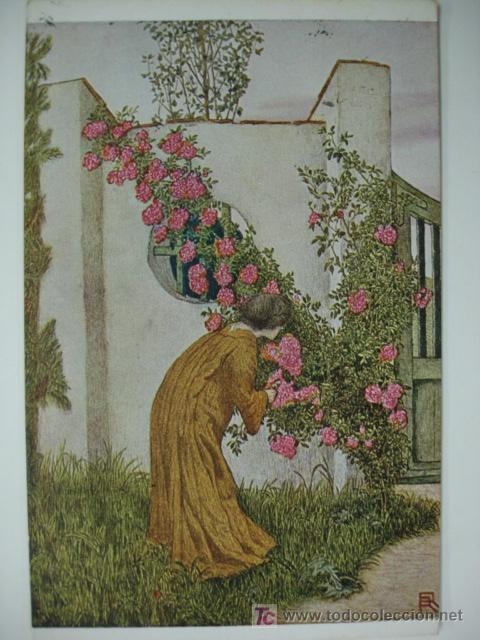 Postales: POSTAL ILUSTRADA. MUJER. R RIEMERSCHMID, KLETTERROSEN.