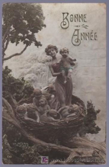 Cartoline: TARJETA POSTAL ANTIGUA DE MUJERES CON FAMILIA.
