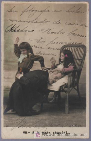 Cartoline: TARJETA POSTAL ANTIGUA DE MUJERES CON FAMILIA. REVERSO NO DIVIDIDO.