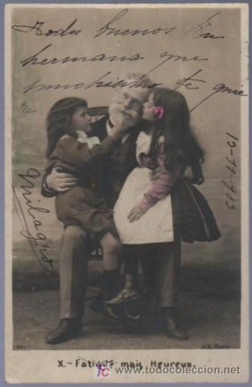Postais: TARJETA POSTAL ANTIGUA DE MUJERES CON FAMILIA. REVERSO NO DIVIDIDO.