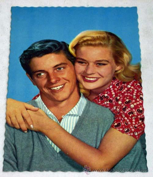 Postales: Postal pareja sonriendo Foto Estudio 1961