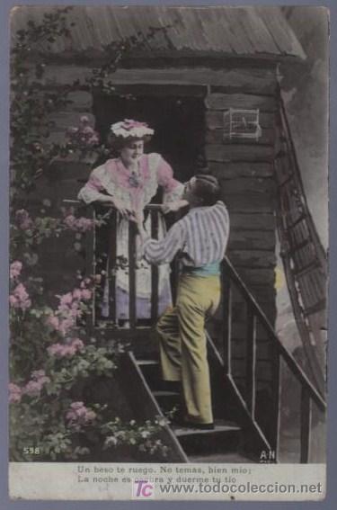 Cartoline: TARJETA POSTAL ANTIGUA ROMANTICA.