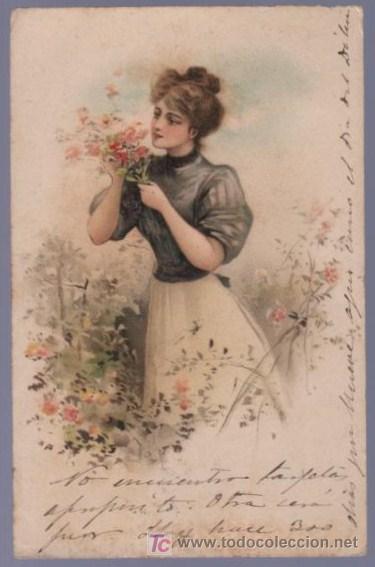Postais: TARJETA POSTAL ANTIGUA DE MUJERES. REVERSO NO DIVIDIDO.