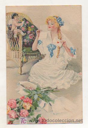 Postales: POSTAL ILUSTRADA. MUJER. - Foto 1