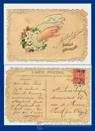 Postcards: Tarjeta postal francesa felicitacion / Principios S. XX