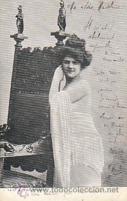 Cartoline: postal rom&aacute;ntica, de rayado continuo circulada en 1904