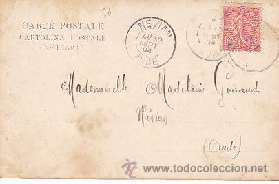 Postales: postal rom&aacute;ntica, de rayado continuo circulada en 1904 - Foto 2