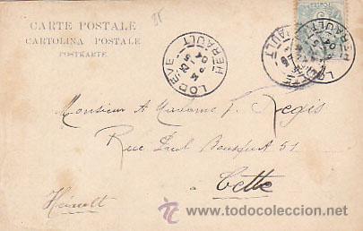 Postales: postal rom&aacute;ntica, de rayado continuo circulada en 1904 - Foto 2