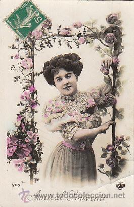 Postales: postal rom&aacute;ntica circulada en 1911 - Foto 1