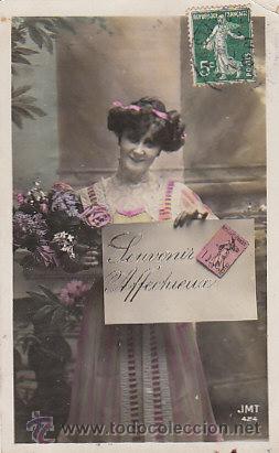 Postales: postal rom&aacute;ntica circulada - Foto 1