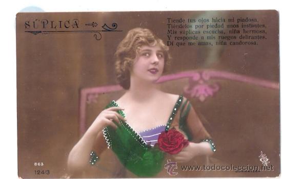Postais: TARJETA POSTAL ANTIGUA DE MUJER. DUMMATZEN N&ordm;863.