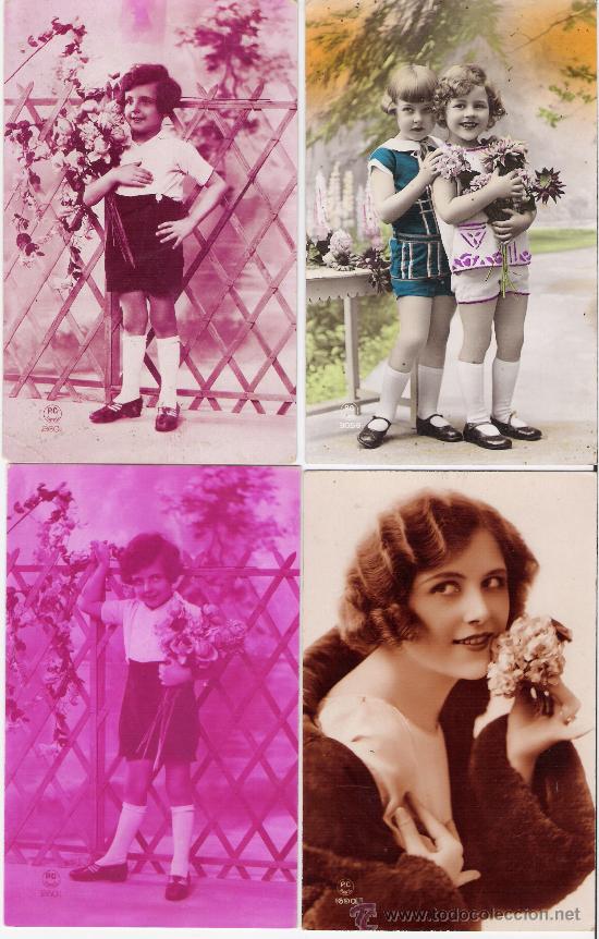 Postales: CUATRO POSTALES DE LA MISMA COLECCION      *COLECCION P C - PARIS *