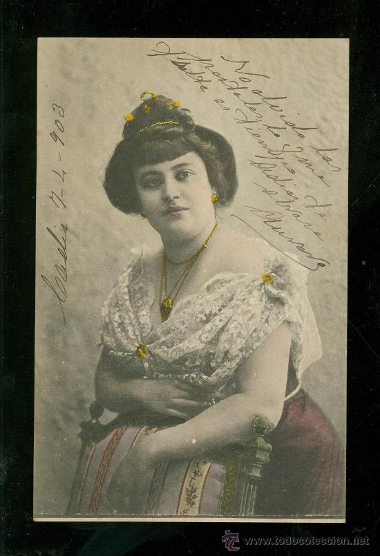 Postais: TARJETA POSTAL DE MUJERES. COLECCION BELLEZAS ESPA&Ntilde;OLAS. SERIE-10. REVERSO NO DIVIDIDO.