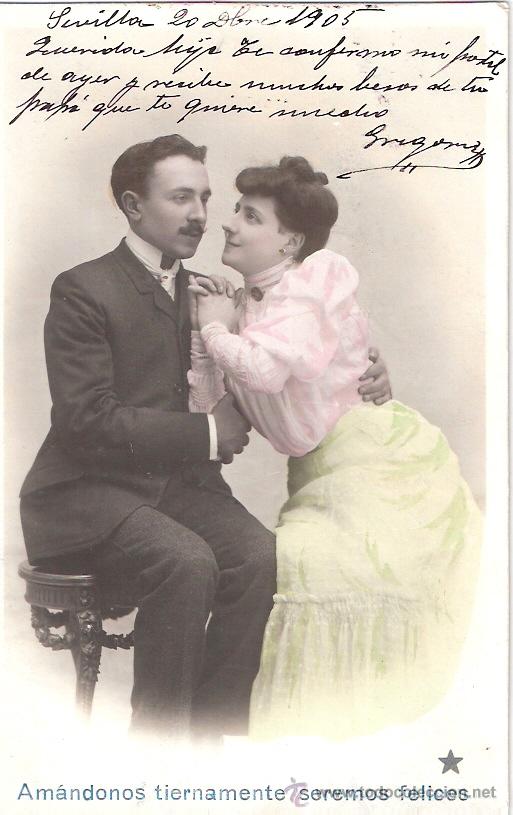 Postais: TARJETA POSTAL ANTIGUA DE GALANTES Y MUJERES. SERIE N&ordm; 900.