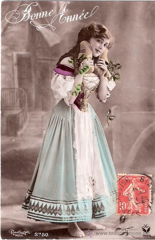 Postkarten: TARJETA POSTAL ANTIGUA DE GALANTES Y MUJERES. SERIE 50, RENHINGER, PARIS.