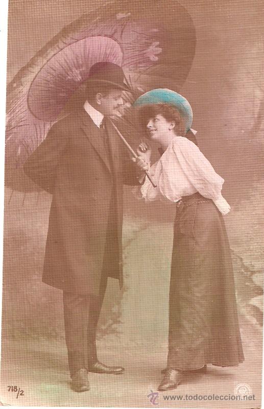 Postkarten: TARJETA POSTAL ANTIGUA DE PAREJA. N&ordm; 718/2. N.P.G.