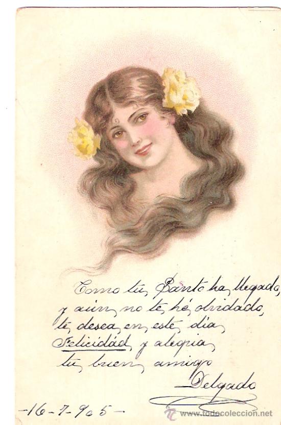 Cartoline: TARJETA POSTAL ANTIGUA DE MUJER.