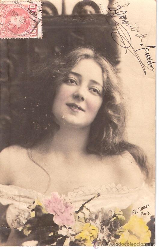 Cartoline: TARJETA POSTAL ANTIGUA DE MUJER. REUTLINGER, PARIS.