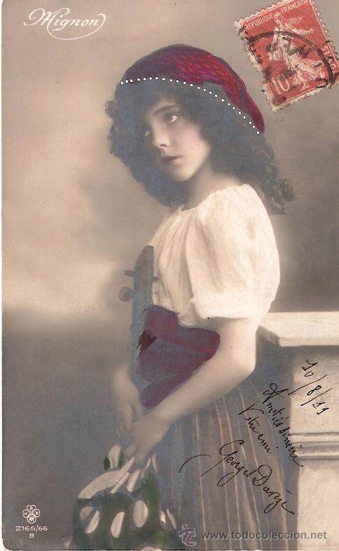Cartoline: TARJETA POSTAL ANTIGUA DE MUJER. N&ordm; 2165/66.