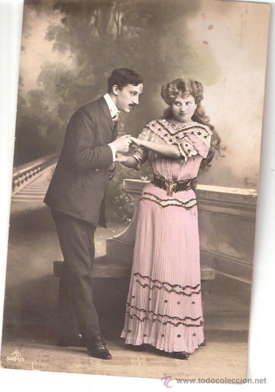 Cartoline: TARJETA POSTAL ANTIGUA DE PAREJAS. N&ordm; 3481/3.