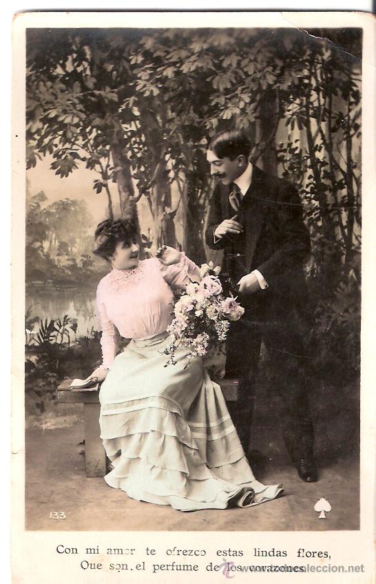 Cartoline: TARJETA POSTAL ANTIGUA DE PAREJAS. N&ordm; 133.